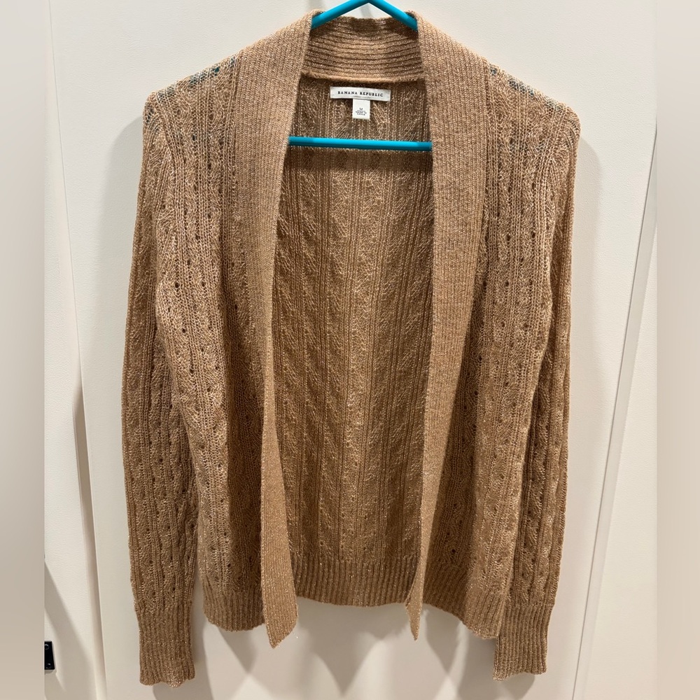 Banana Republic Gold Metallic Cardigan